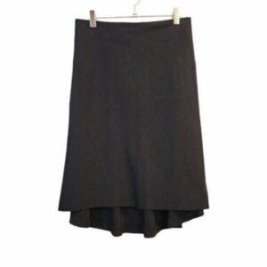 Yigal Azrouel | Wool Blend A line Knee Length High Low Skirt Black